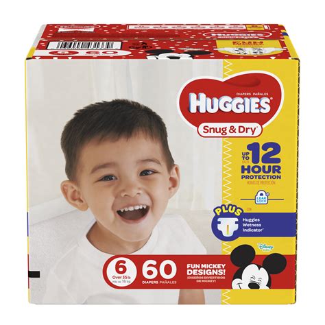 An embossed inner liner and breathable outer cover work together to lock away wetness for a drier, more comfortable night for baby. . Walmart huggies